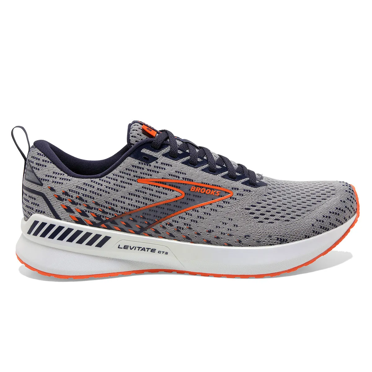 Brooks Levitate GTS 5 Mens | Grey/peacoat/flame