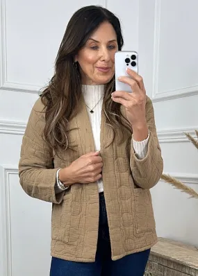 Bruna Beige Quilted Jacket