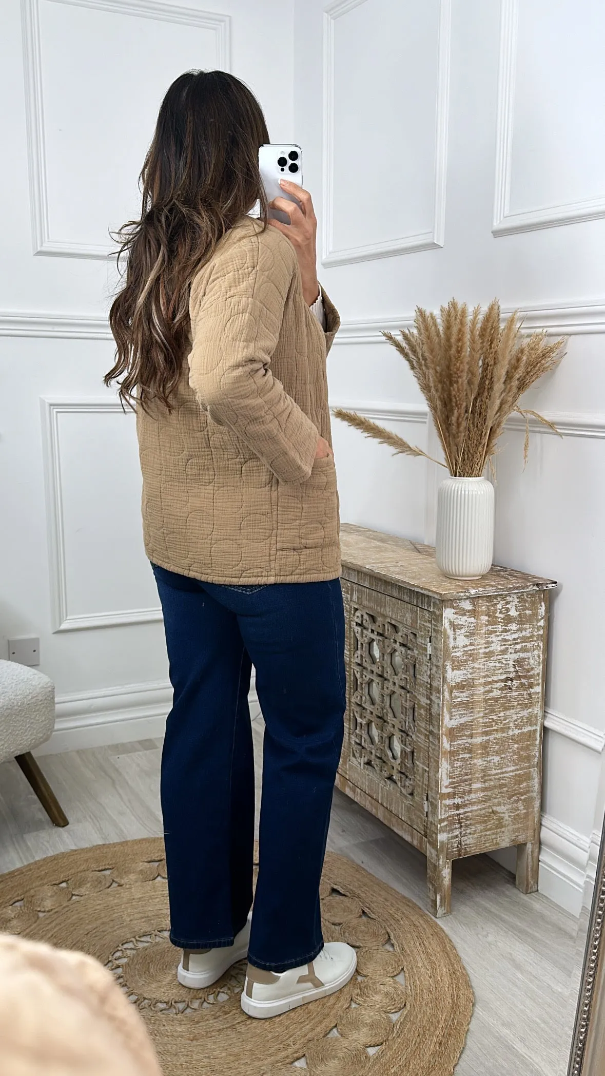 Bruna Beige Quilted Jacket