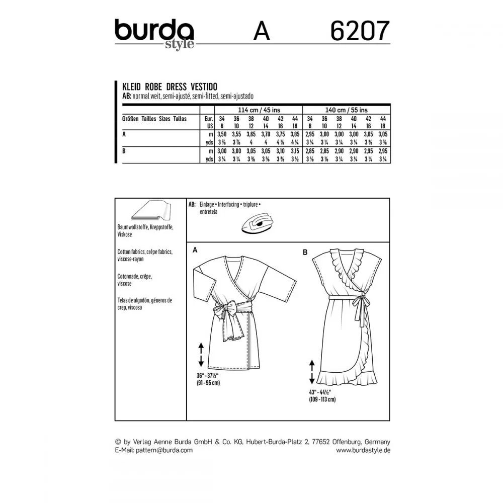 Burda Wrap Dress 6207