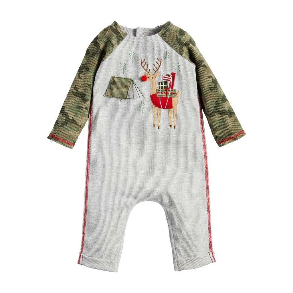 Camo Christmas Camping Reindeer Baby Boys 1 Pc Set