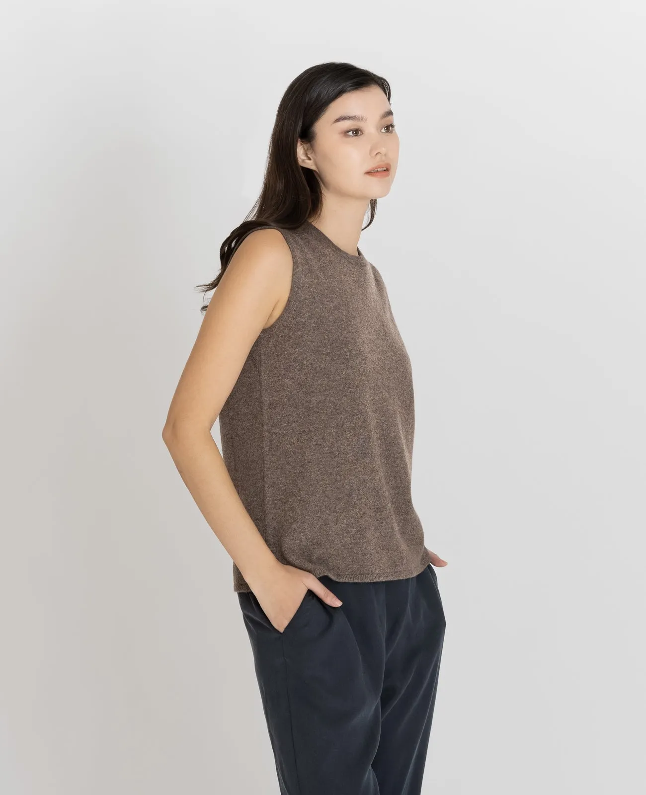 Cashmere Crew Neck Vest