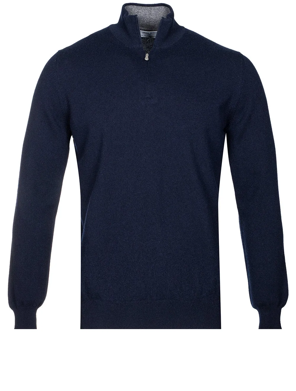 Cashmere Half Zip Navy