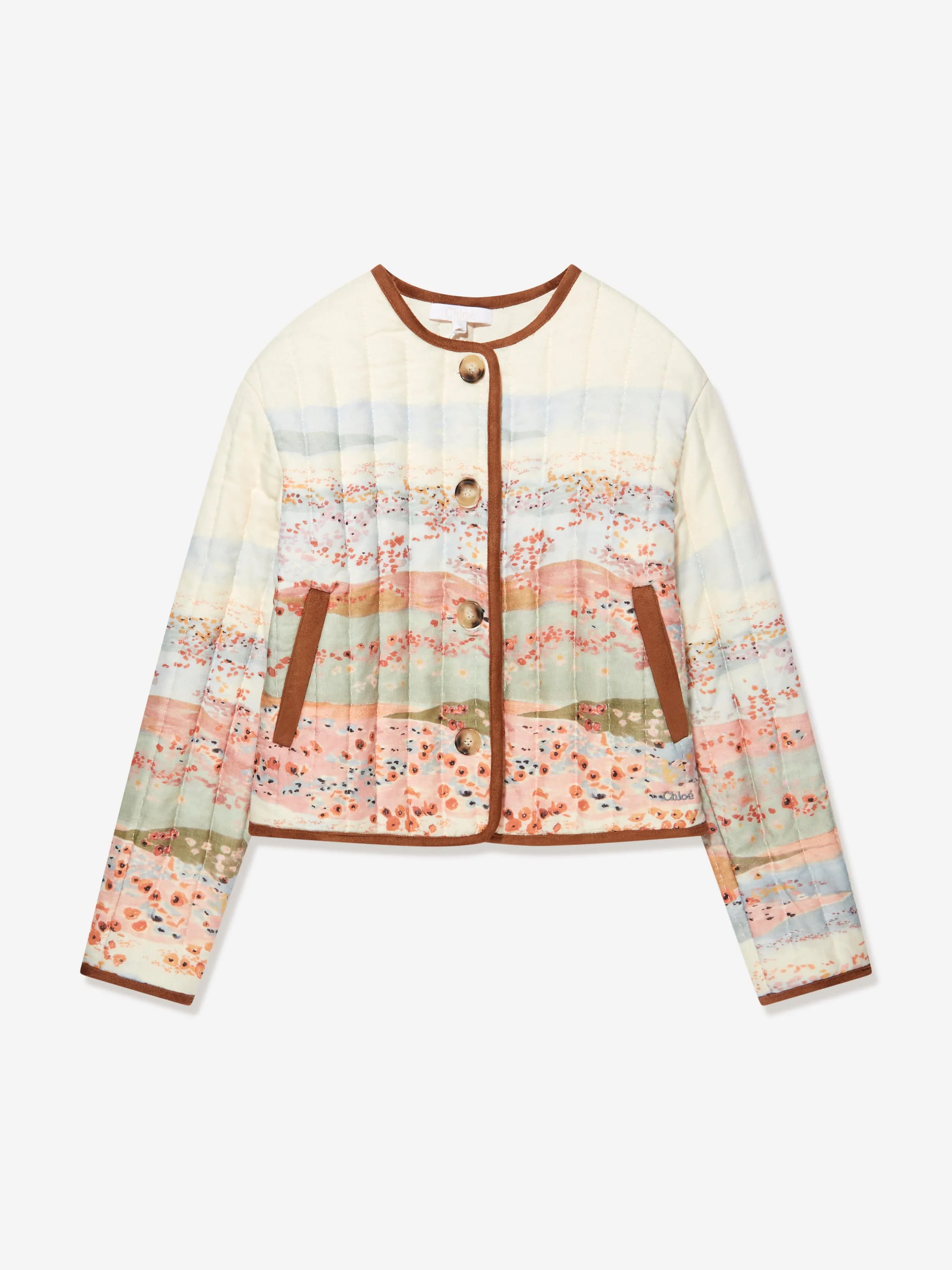 Chloé Girls Quilted Jacket in Multicolour