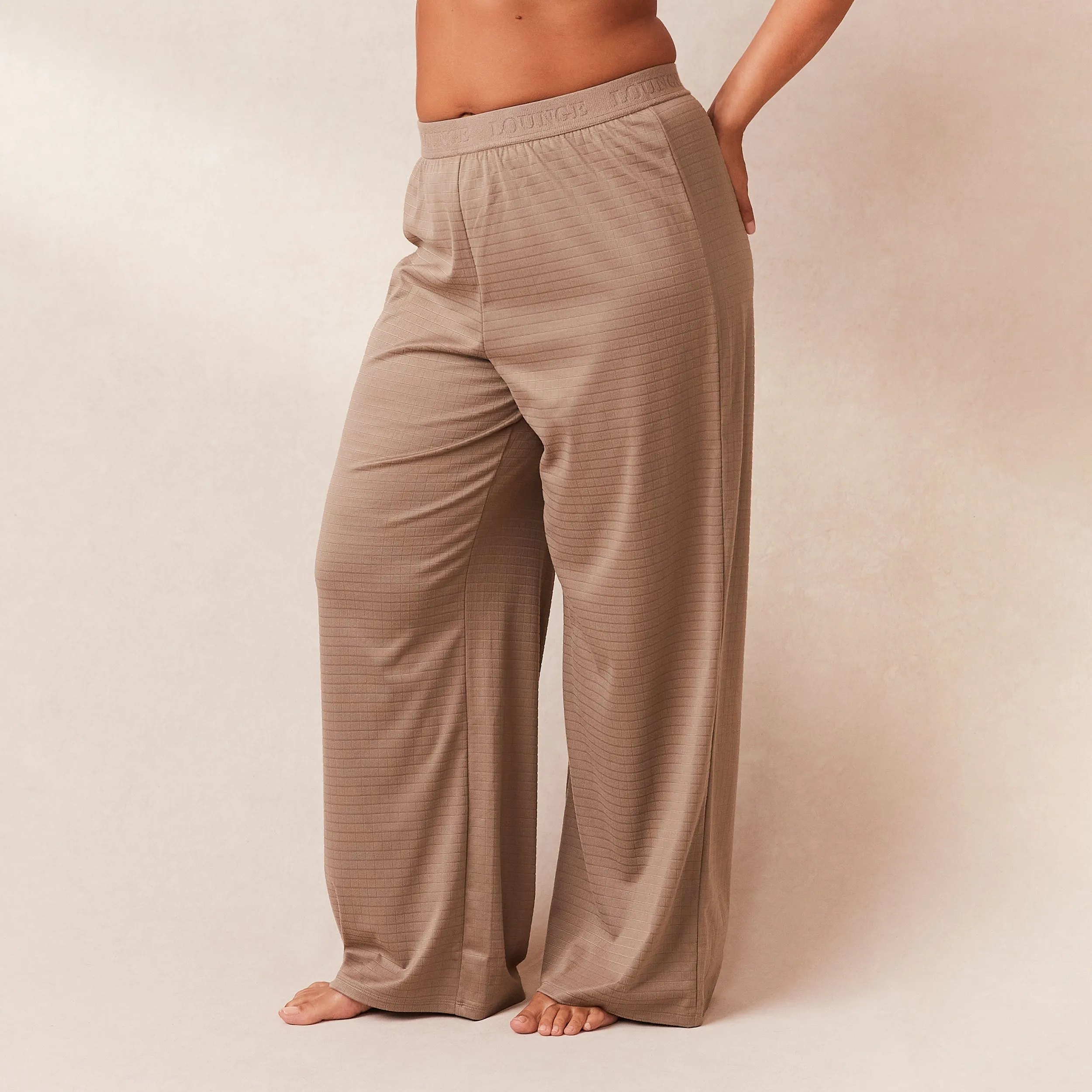 Classic Fleece Oversized Pyjama Trousers - Fawn