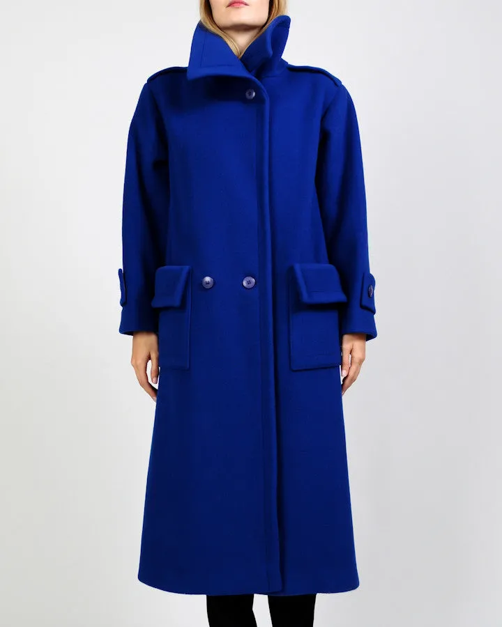 Cobalt Blue Wool Maxi Coat