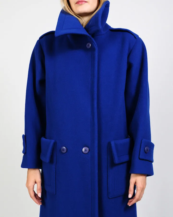 Cobalt Blue Wool Maxi Coat