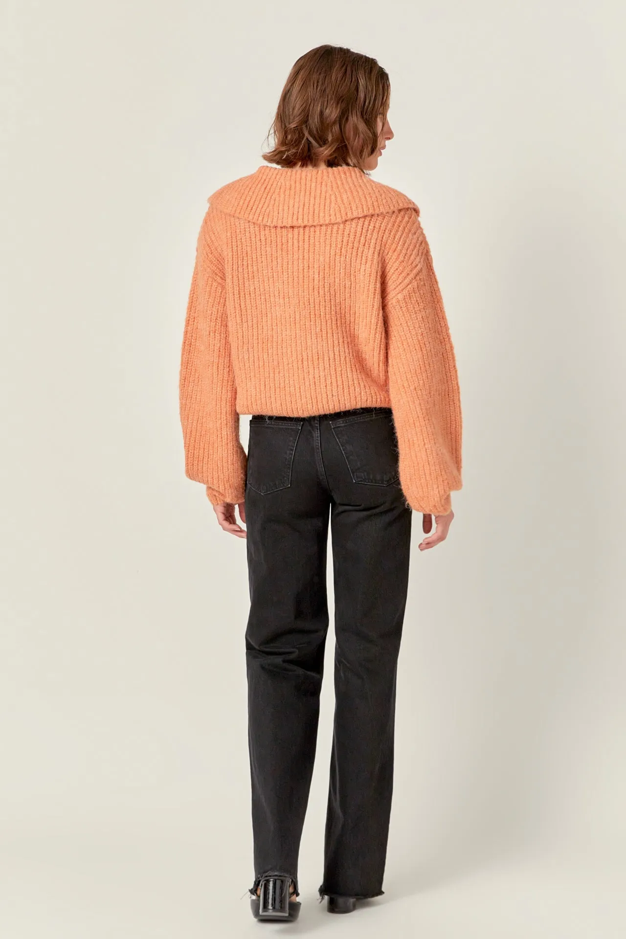 Collared Rib Chunky Sweater