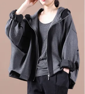 Color Block Women Casual Hooded Parka Plus Size Fall Short Coat Jacket JT200945