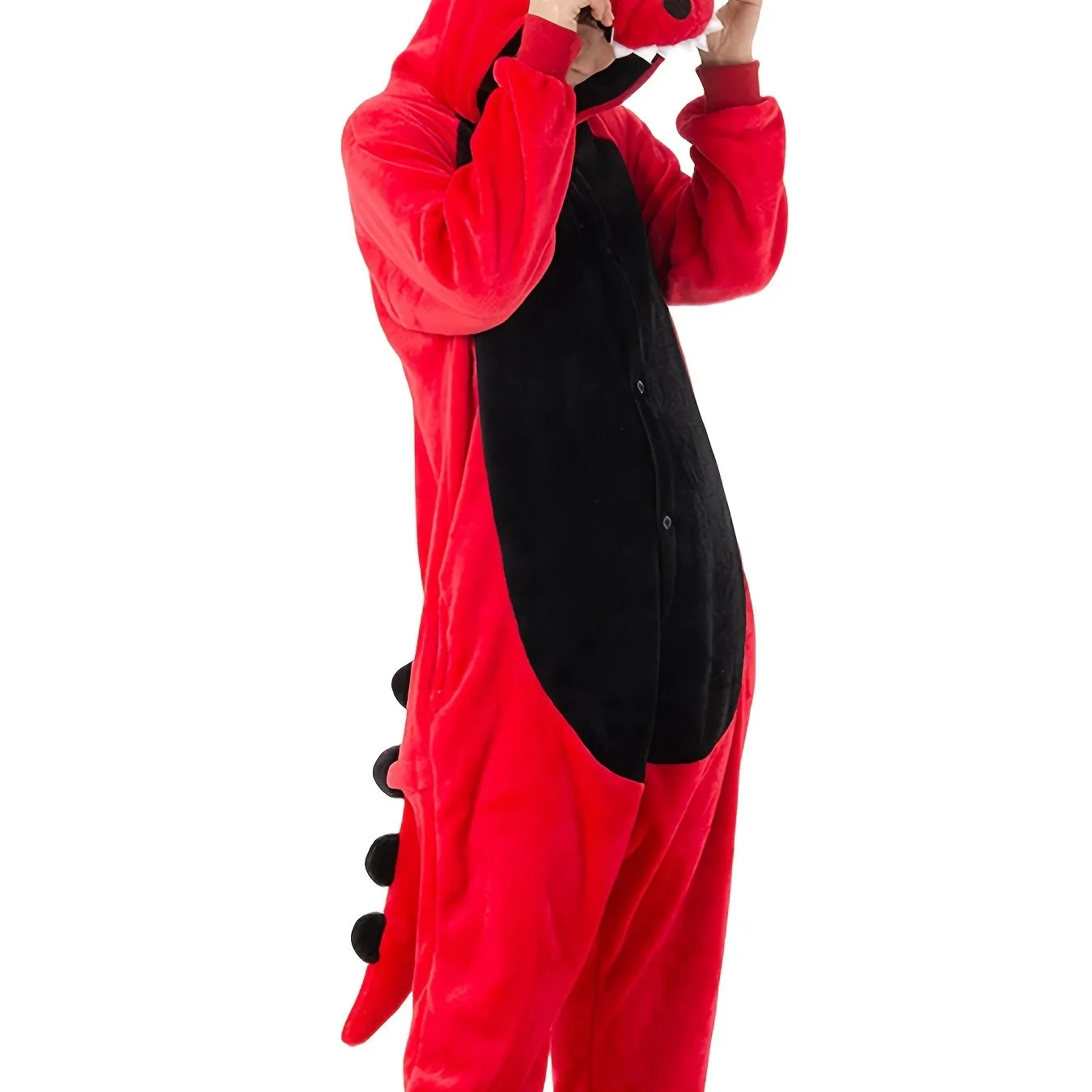 Comfy Unisex Dinosaur Onesie Pajamas - Hooded, Durable Knit for Parties & Cosplay