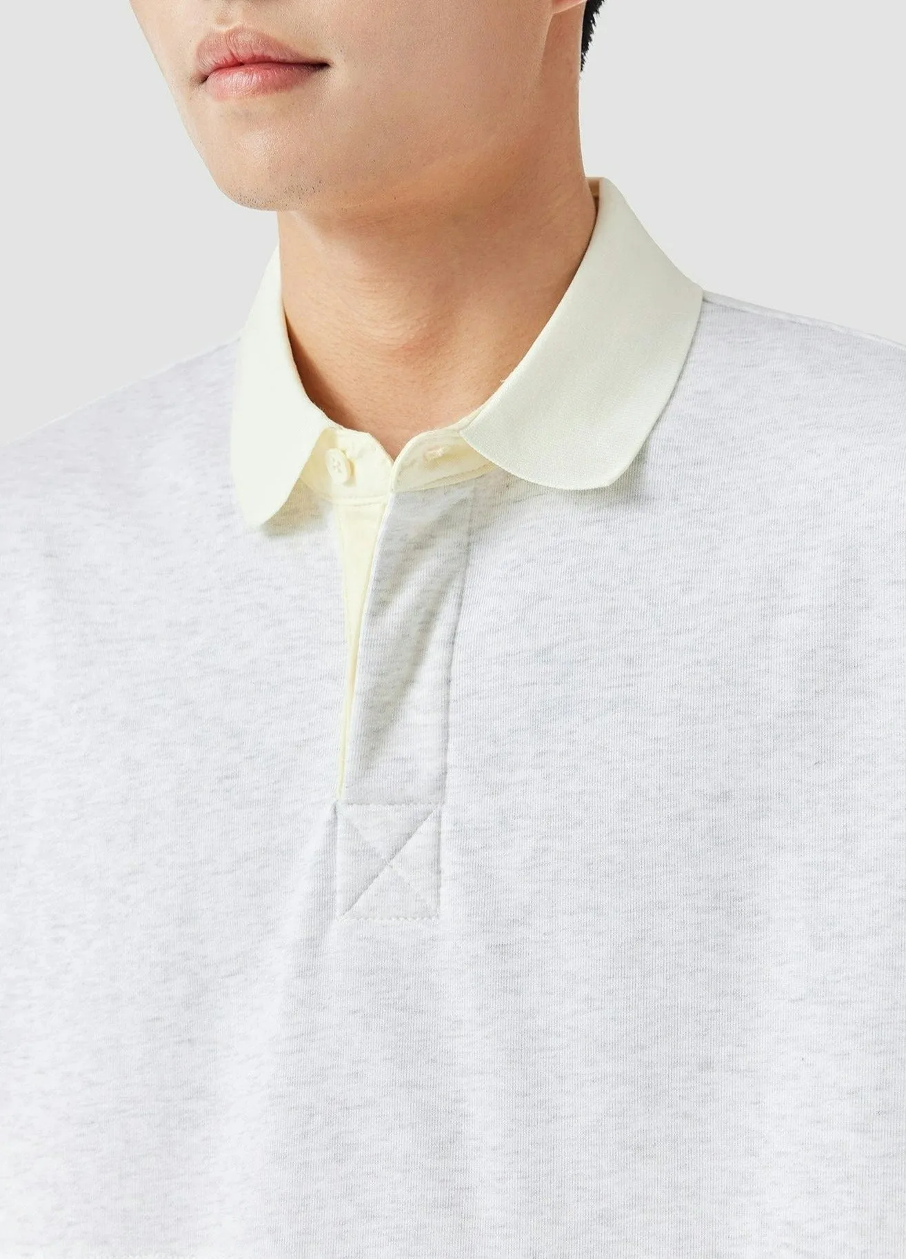 Contrast Collar Oversized Polo Shirt