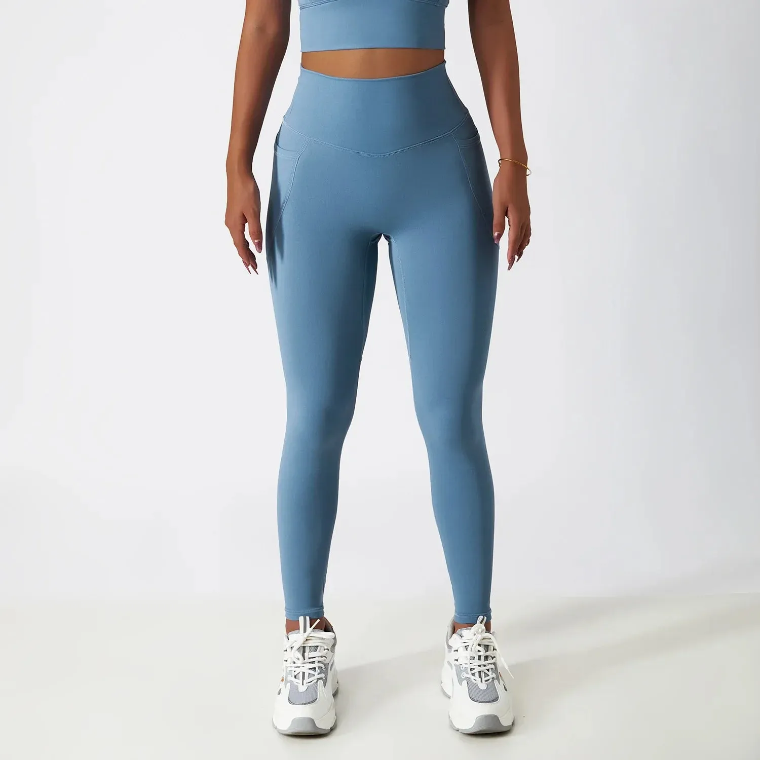 Cozy Breathable High Waist Fitness Running Leggings with Pockets