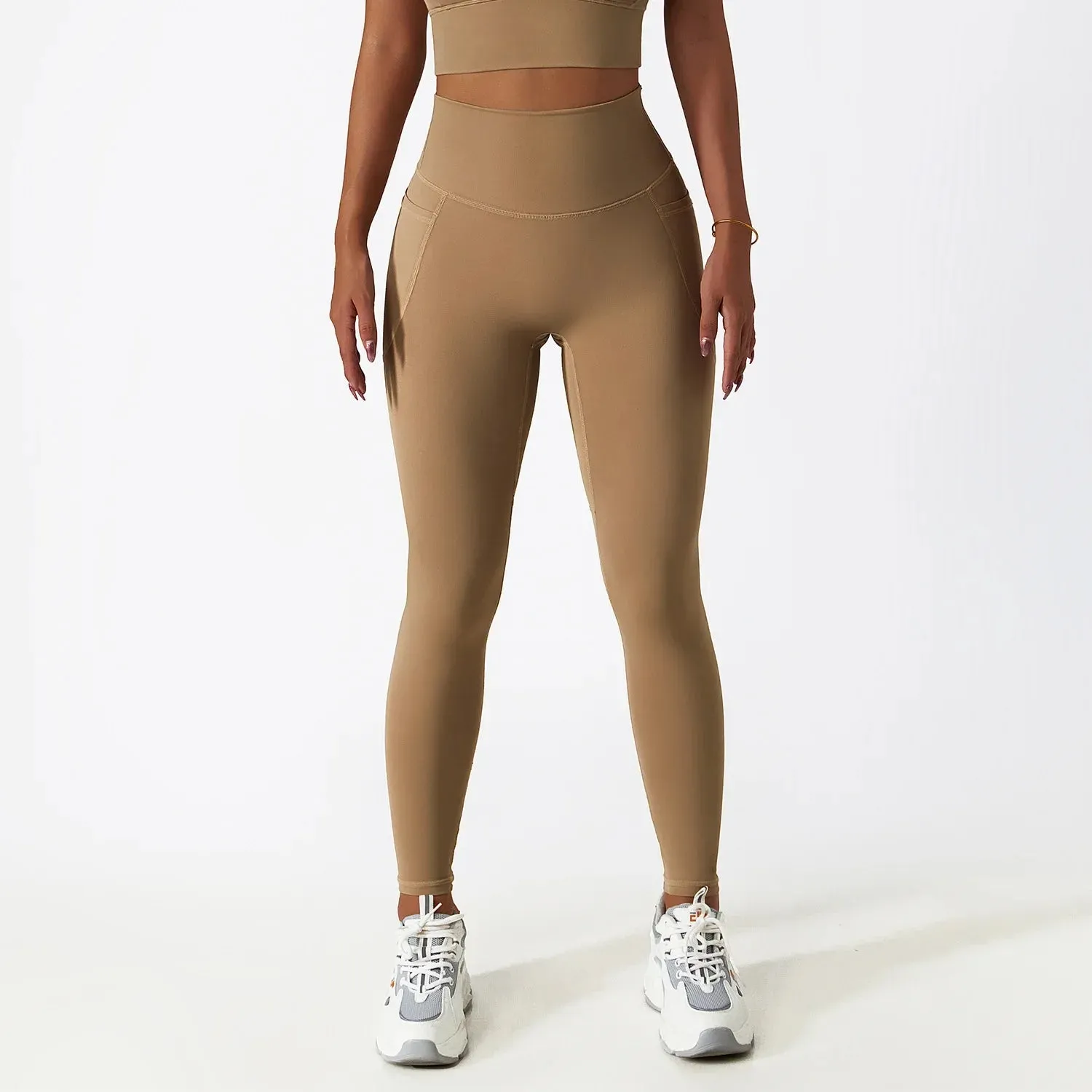 Cozy Breathable High Waist Fitness Running Leggings with Pockets