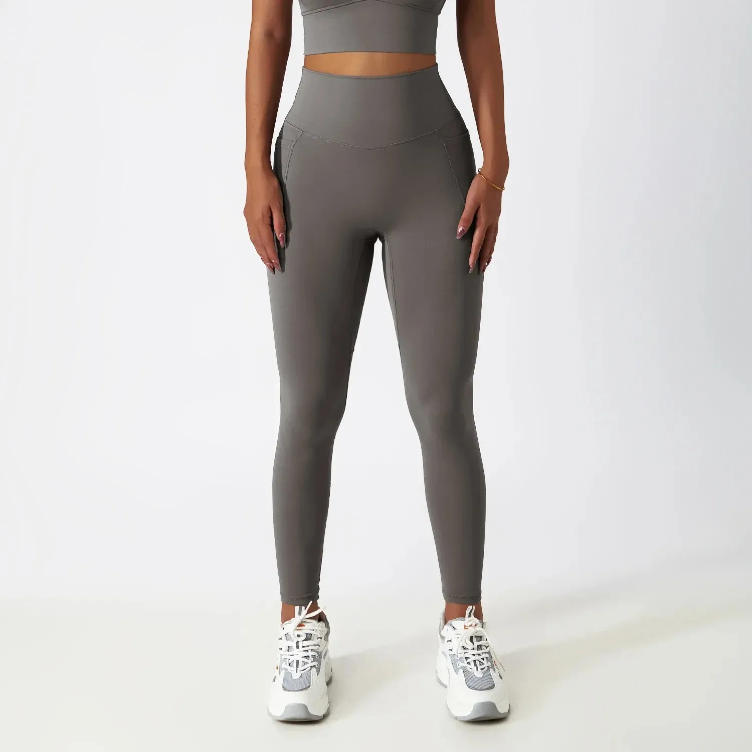 Cozy Breathable High Waist Fitness Running Leggings with Pockets