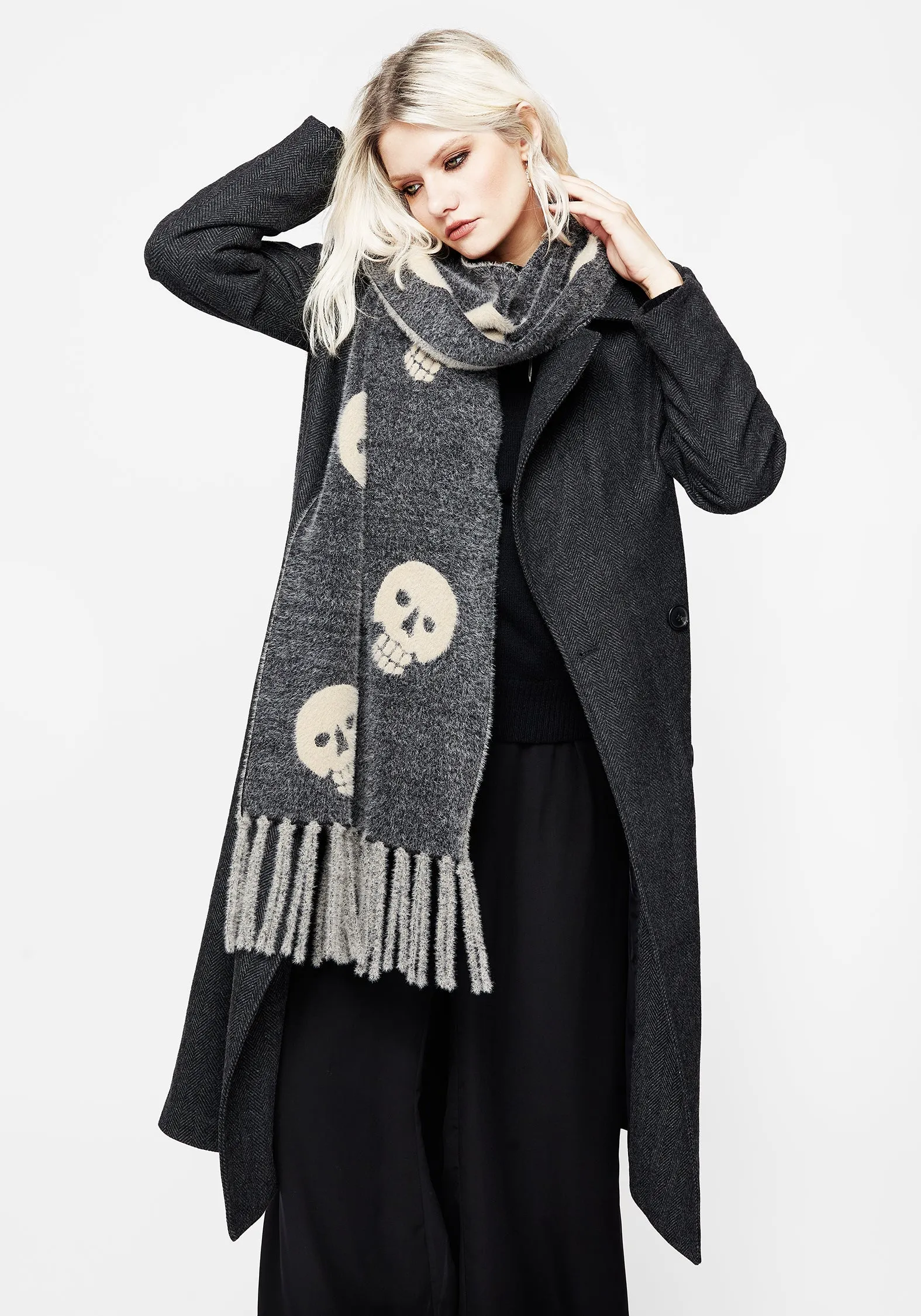 Crania Skull Knit Scarf