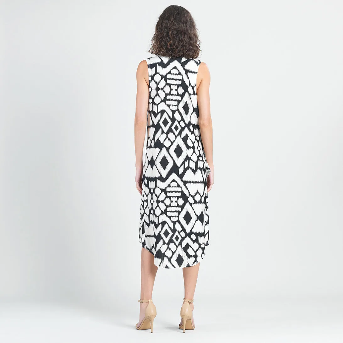 Crinkle Pleat Knit - Crossover Tulip Hem Dress - Aztec - Final Sale!