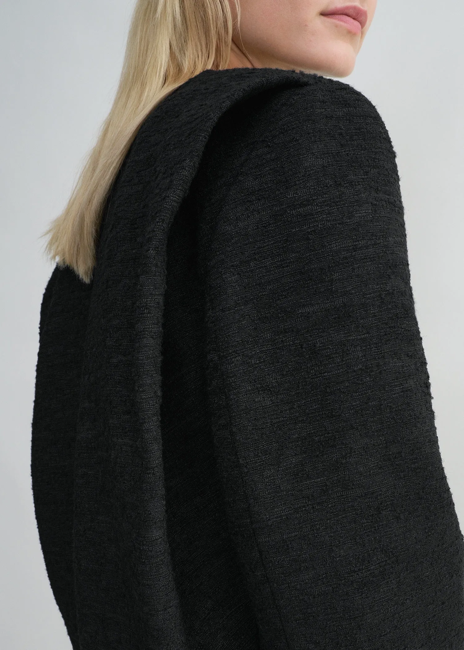 Cropped bouclé jacket black