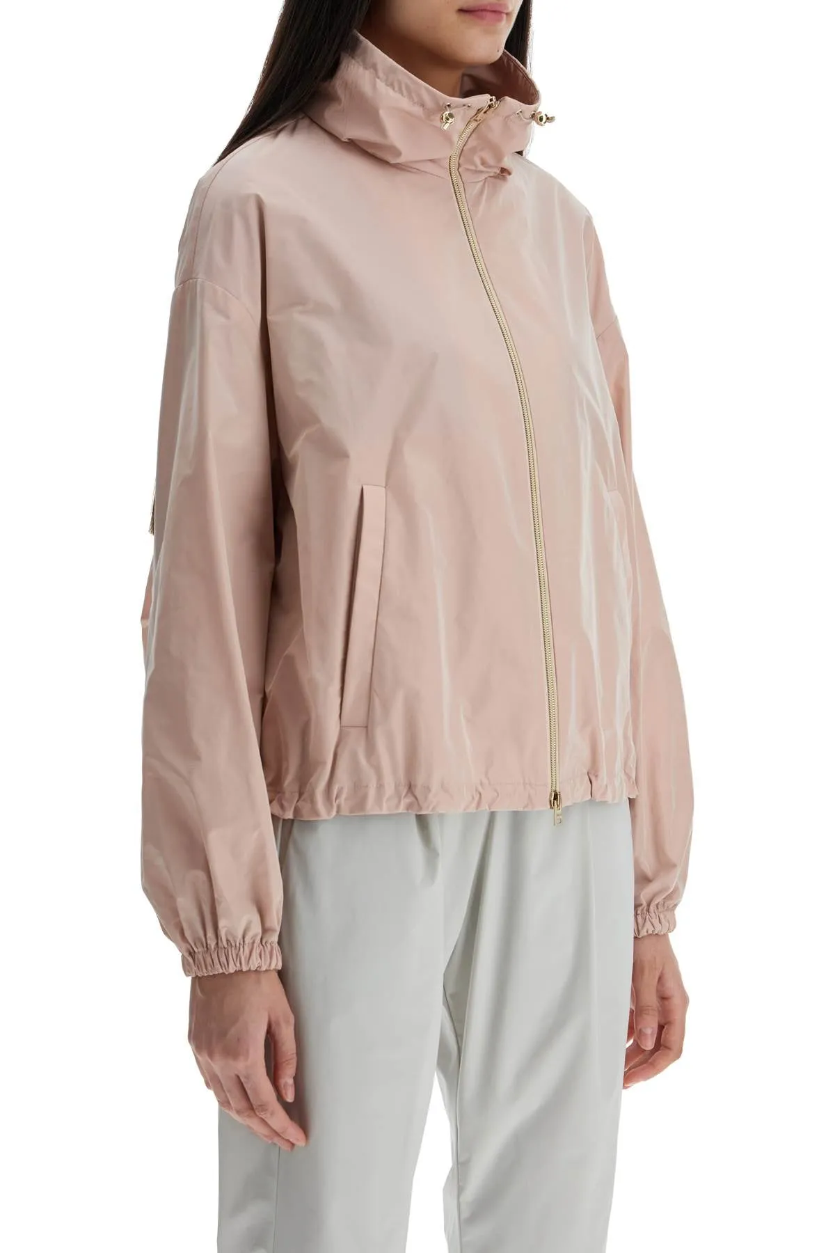 Cropped Technical Taffeta Jacket