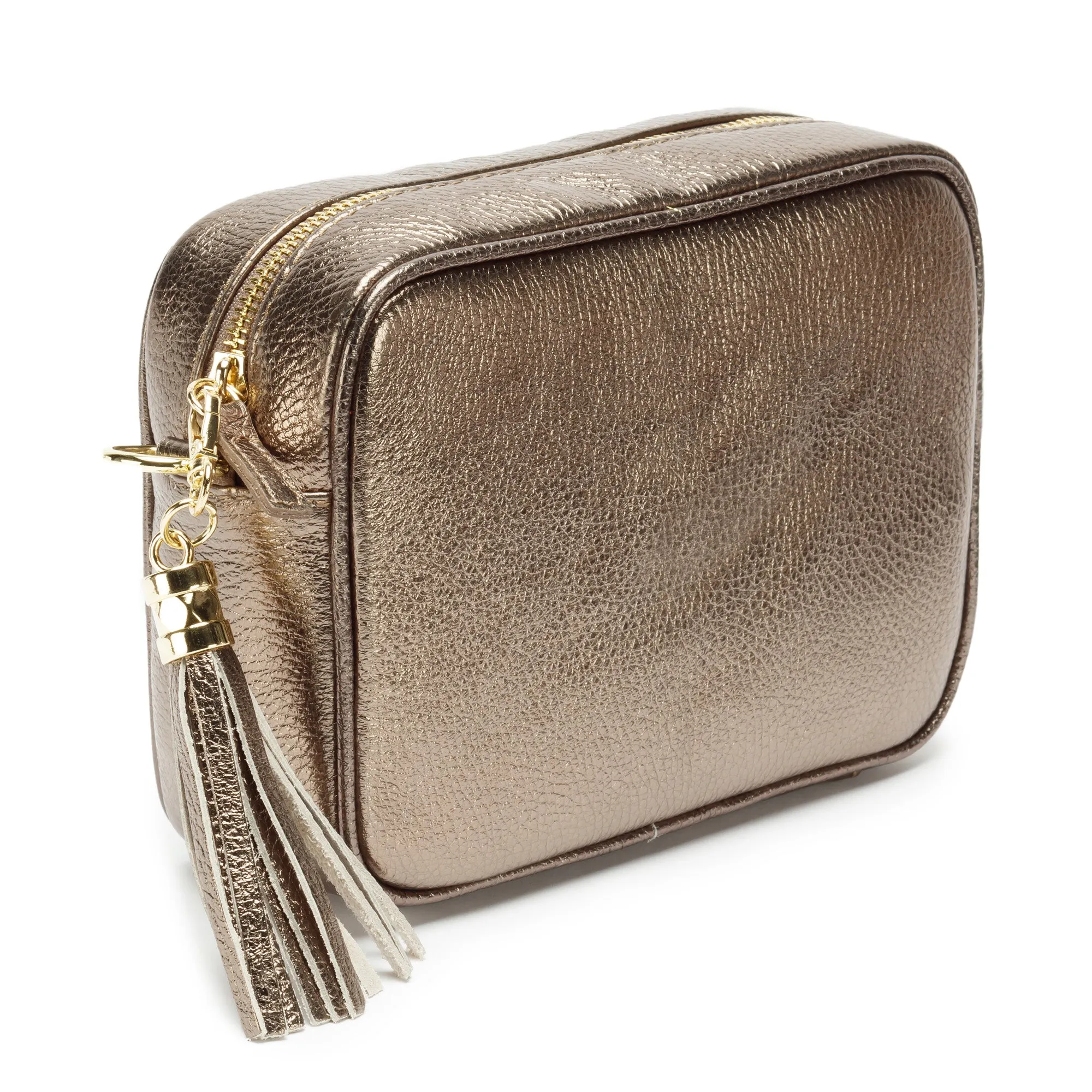 Crossbody Metallic Bronze (Black/White/Gold Strap)