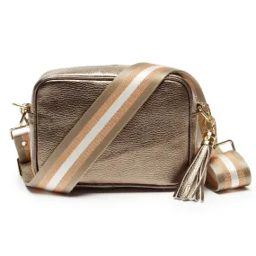 Crossbody Metallic Bronze (Champagne Stripes Strap)