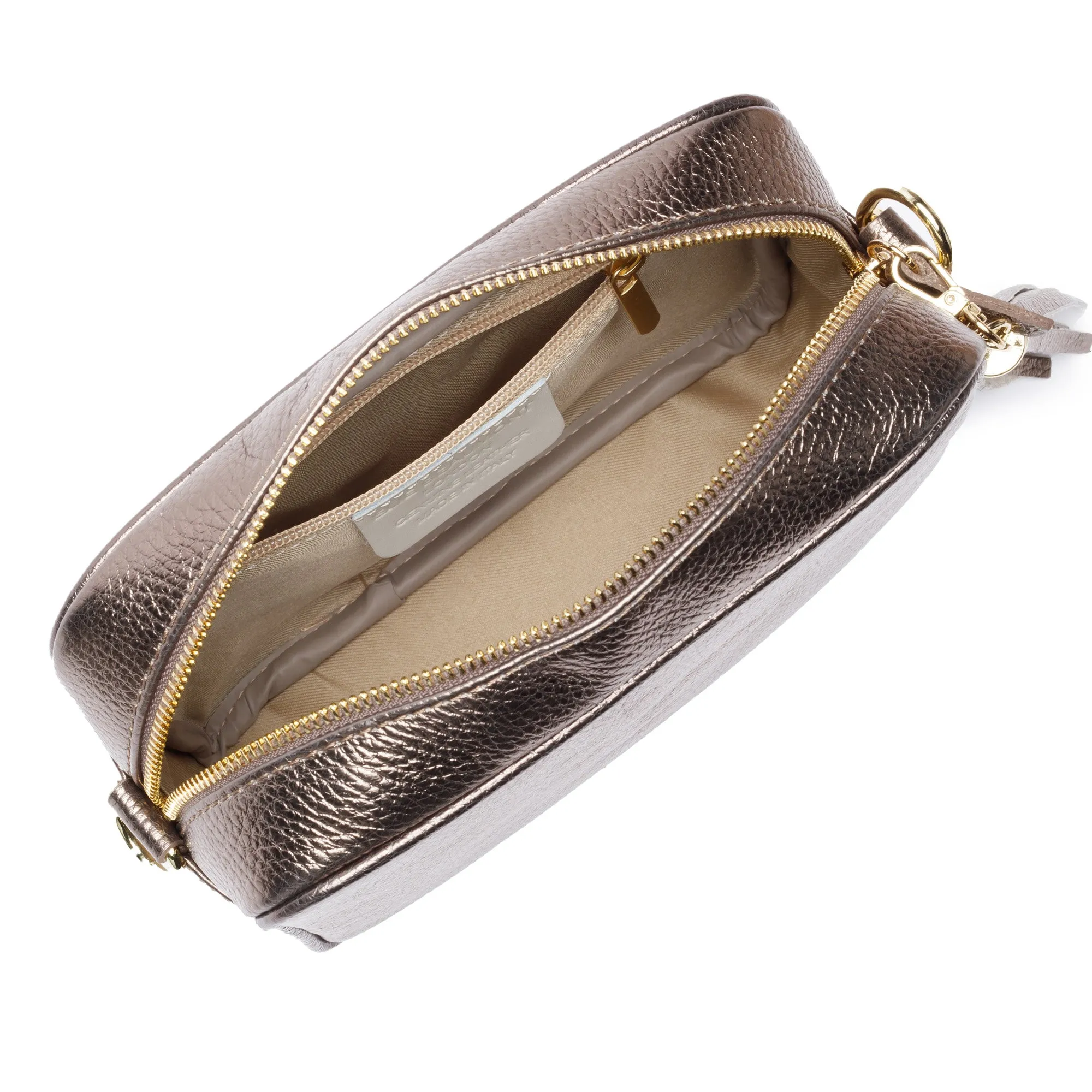 Crossbody Metallic Bronze (Champagne Stripes Strap)