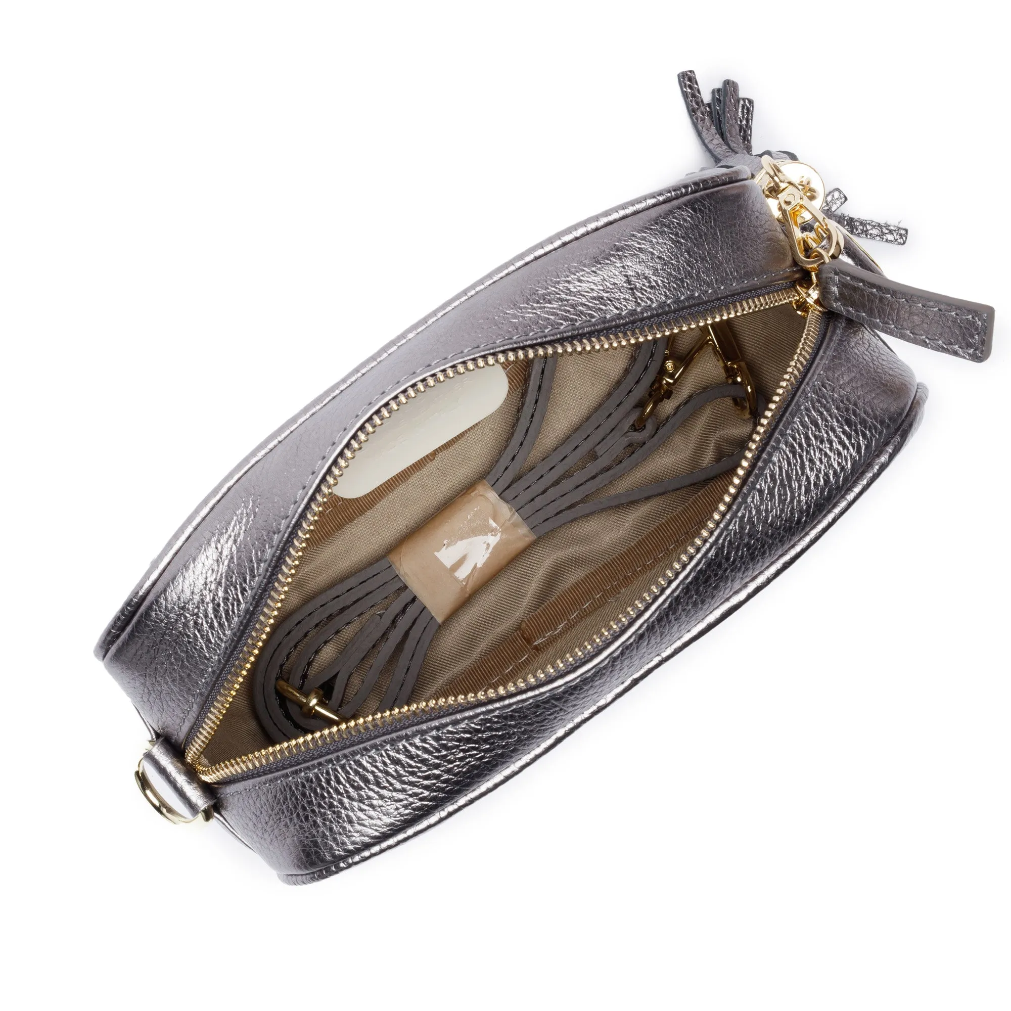 Crossbody Metallic Pewter (Baroque Strap)