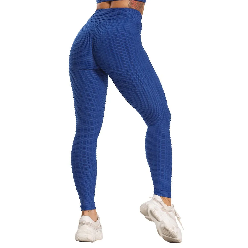 Cute Scrunch Back Fitness Leggings Hips Up Booty Workout Pants - Womens Gym Activewear For Fitness High Waist Long Pant Leggins Mujer (2U24)(BAP)(TBL)