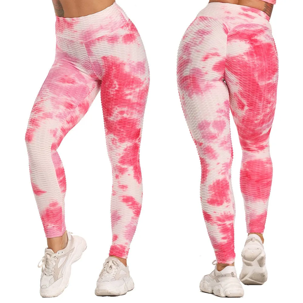 Cute Scrunch Back Fitness Leggings Hips Up Booty Workout Pants - Womens Gym Activewear For Fitness High Waist Long Pant Leggins Mujer (2U24)(BAP)(TBL)