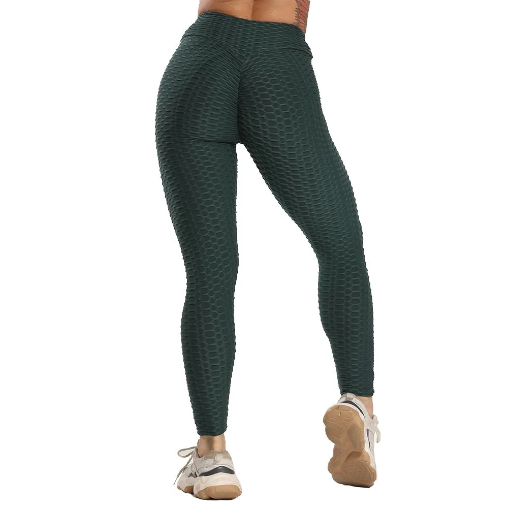 Cute Scrunch Back Fitness Leggings Hips Up Booty Workout Pants - Womens Gym Activewear For Fitness High Waist Long Pant Leggins Mujer (2U24)(BAP)(TBL)