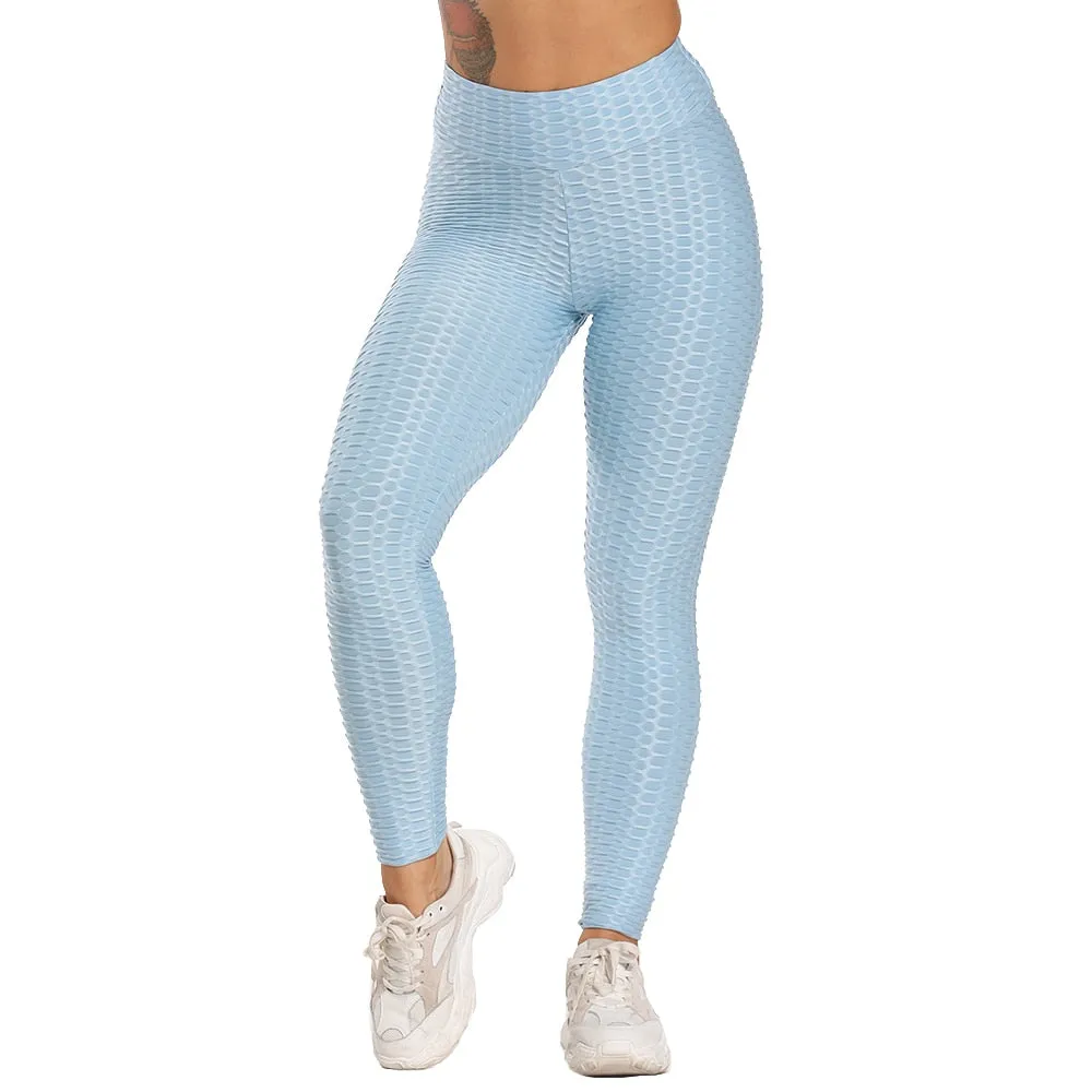 Cute Scrunch Back Fitness Leggings Hips Up Booty Workout Pants - Womens Gym Activewear For Fitness High Waist Long Pant Leggins Mujer (2U24)(BAP)(TBL)