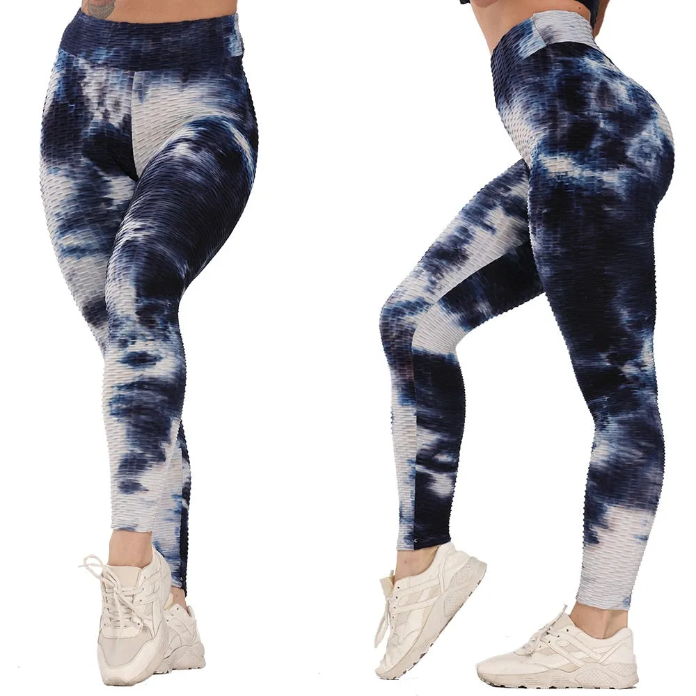 Cute Scrunch Back Fitness Leggings Hips Up Booty Workout Pants - Womens Gym Activewear For Fitness High Waist Long Pant Leggins Mujer (2U24)(BAP)(TBL)