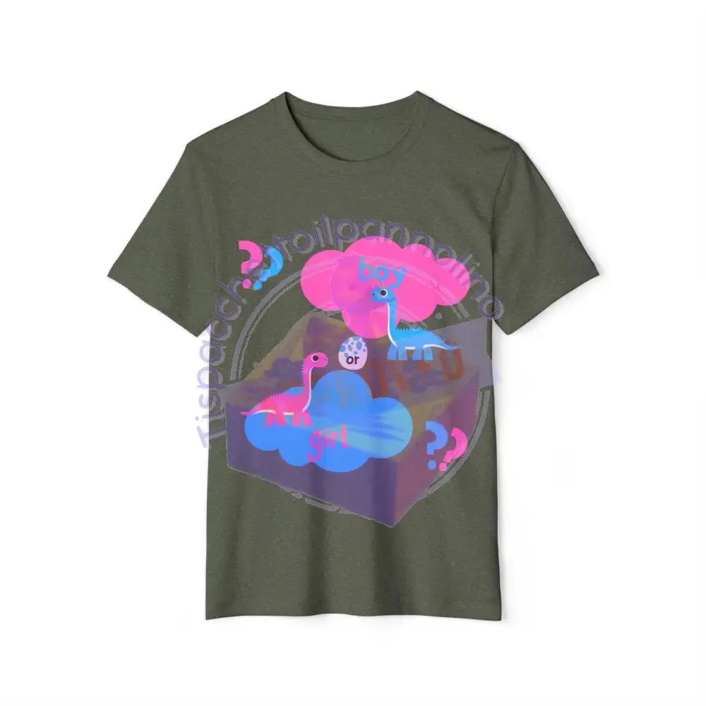 Dino gender reveal unisex organic t-shirt