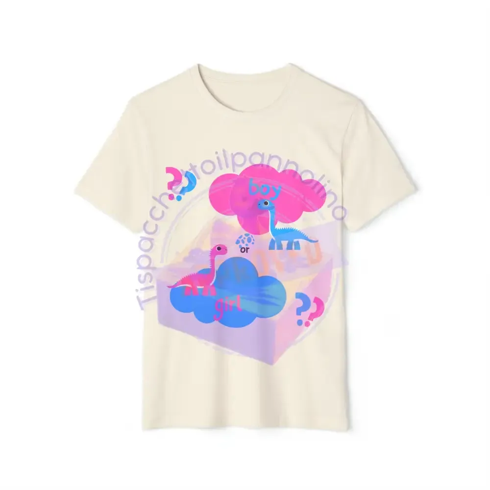 Dino gender reveal unisex organic t-shirt