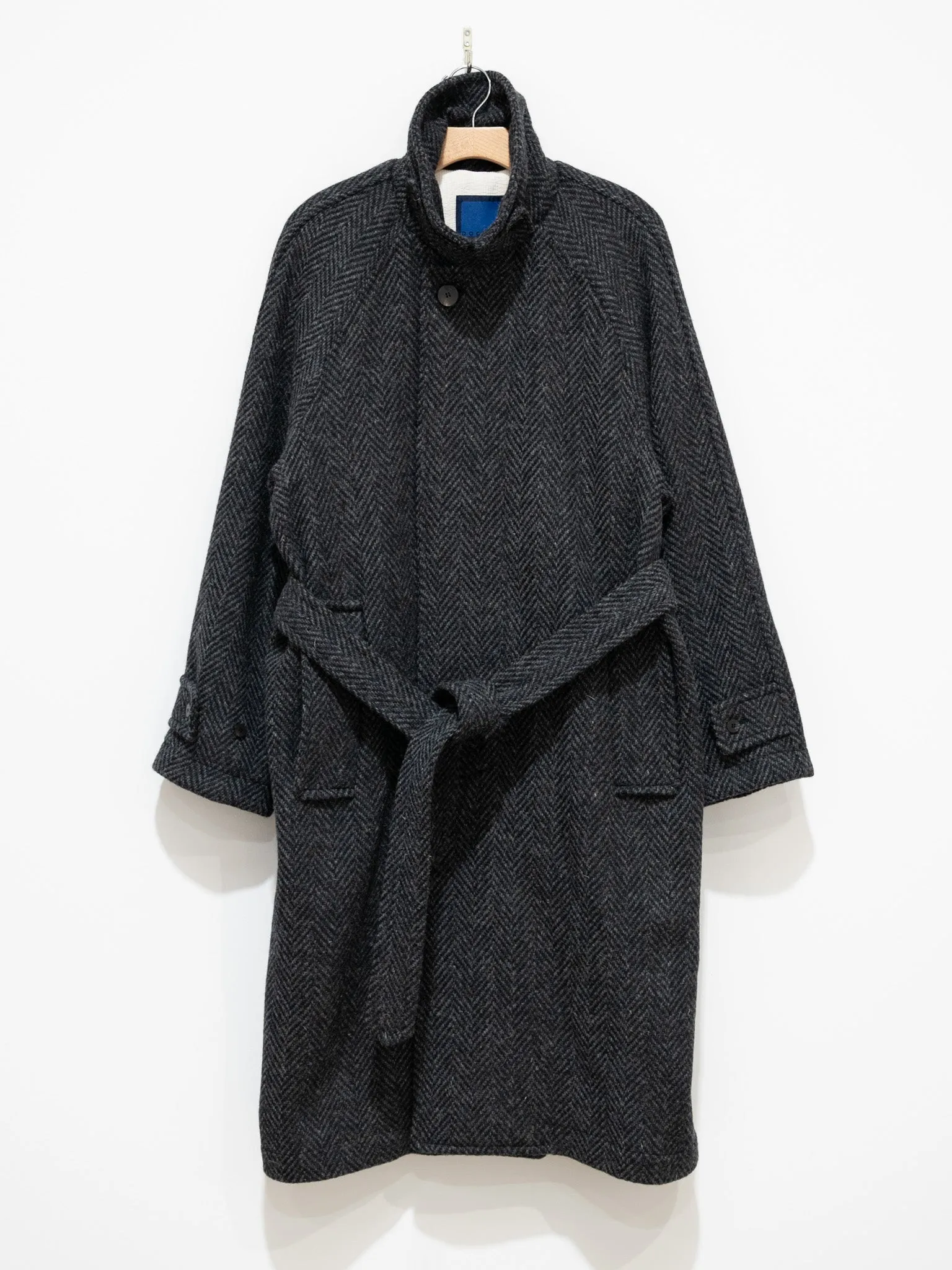 Donegal Tweed Oversized Balmacaan Coat - Gray