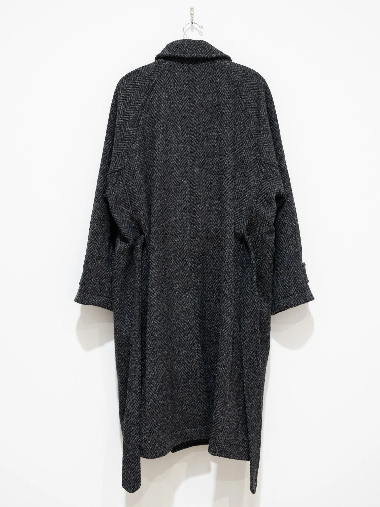 Donegal Tweed Oversized Balmacaan Coat - Gray