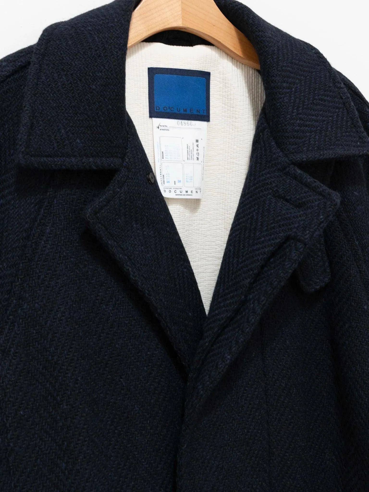 Donegal Tweed Oversized Balmacaan Coat - Navy