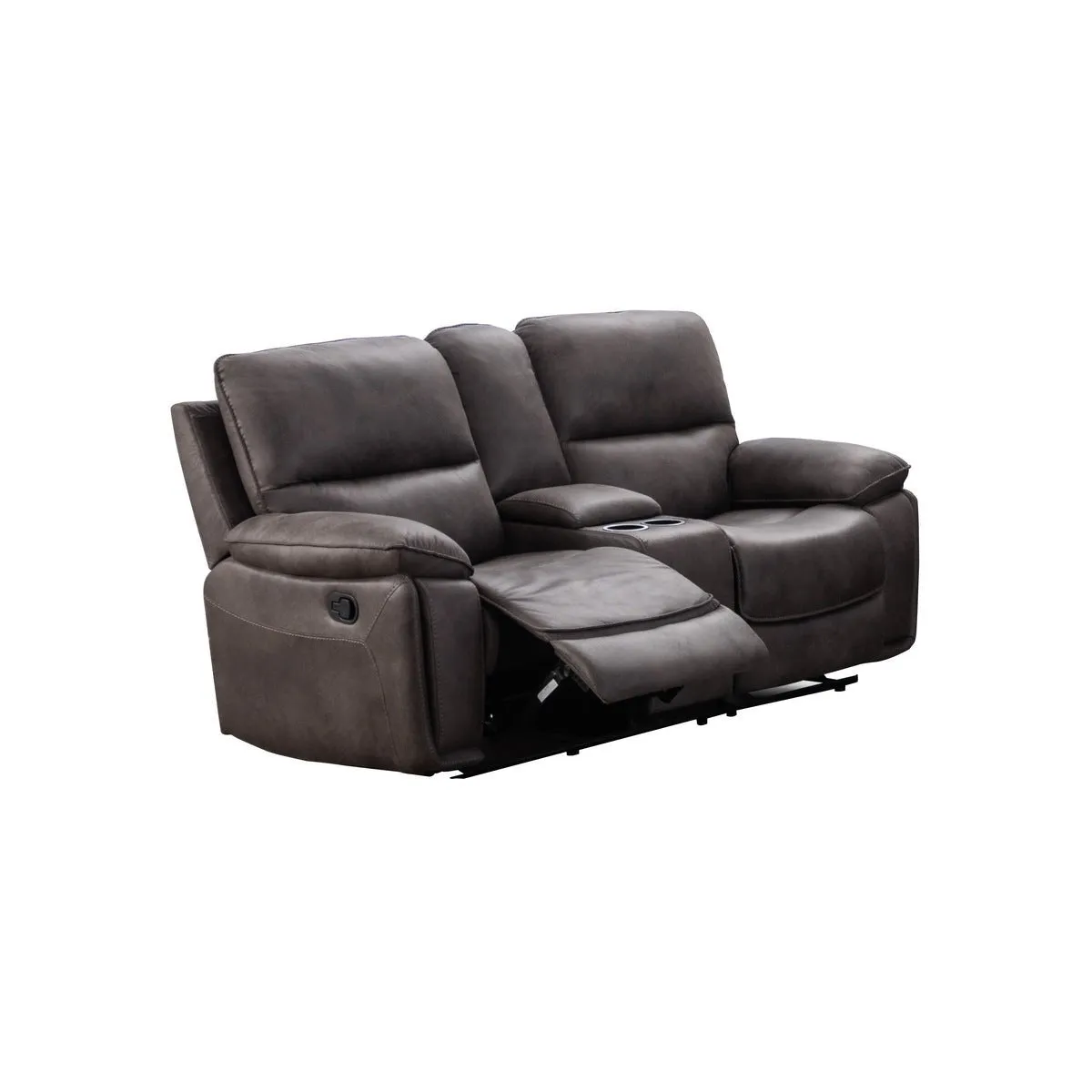 Easton Grey Reclining Loveseat with Center Console