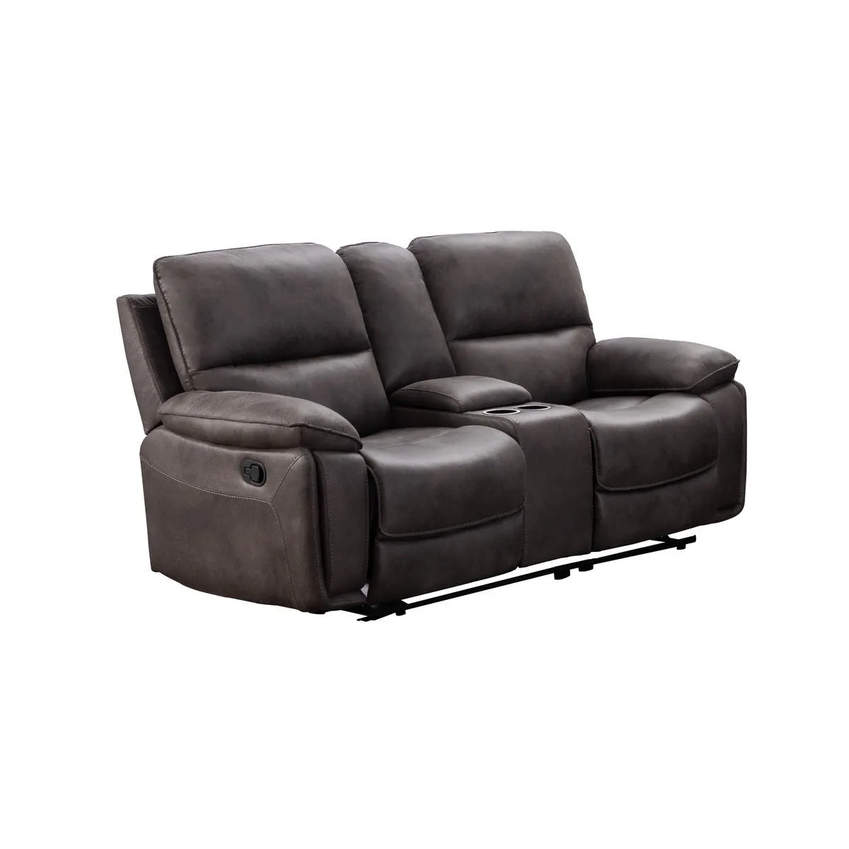 Easton Grey Reclining Loveseat with Center Console