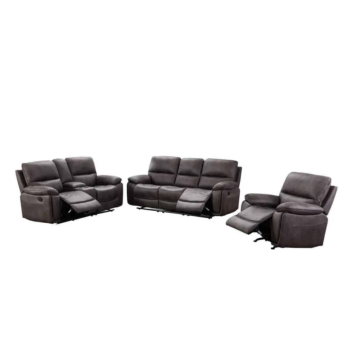 Easton Grey Reclining Loveseat with Center Console