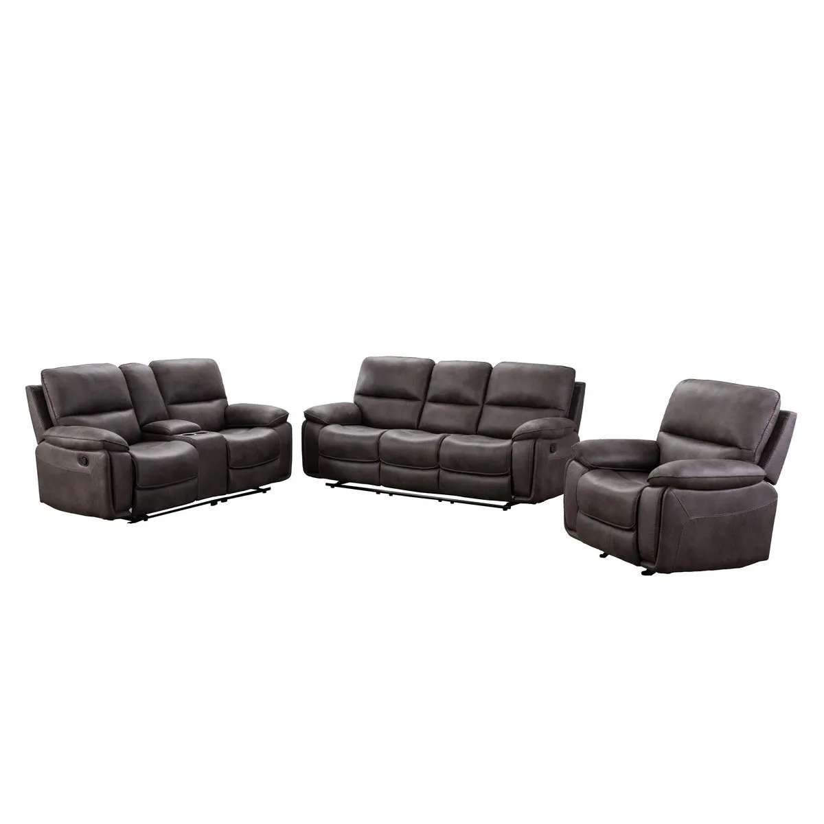 Easton Grey Reclining Loveseat with Center Console