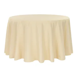 Economy Polyester Tablecloth 120" Round - Champagne