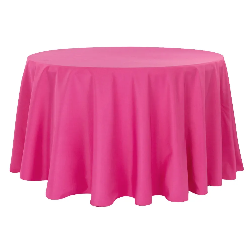 Economy Polyester Tablecloth 120" Round - Fuchsia