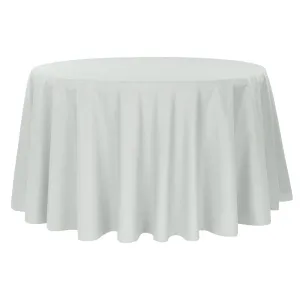 Economy Polyester Tablecloth 120" Round - Gray/Silver