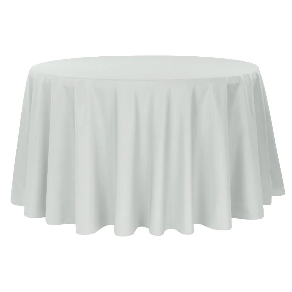 Economy Polyester Tablecloth 120" Round - Gray/Silver