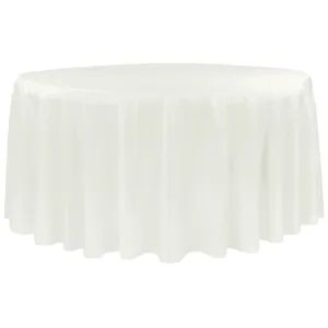 Economy Polyester Tablecloth 120" Round - Light Ivory/Off White