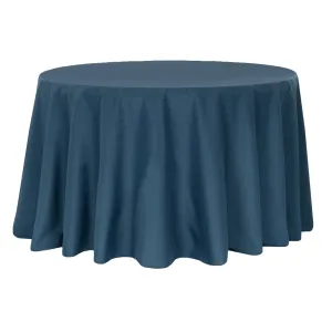 Economy Polyester Tablecloth 120" Round - Navy Blue