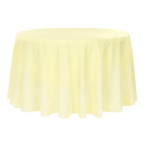 Economy Polyester Tablecloth 120" Round - Pastel Yellow