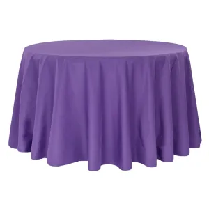 Economy Polyester Tablecloth 120" Round - Purple