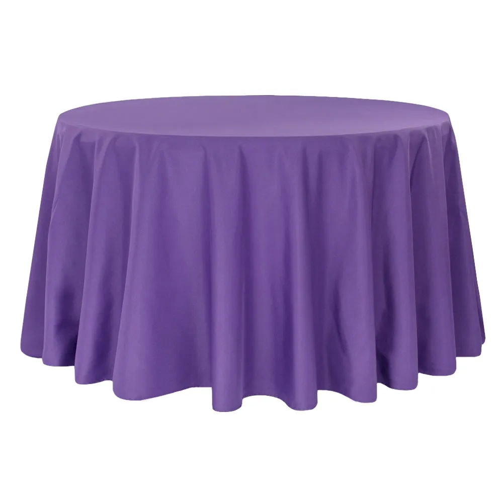 Economy Polyester Tablecloth 120" Round - Purple