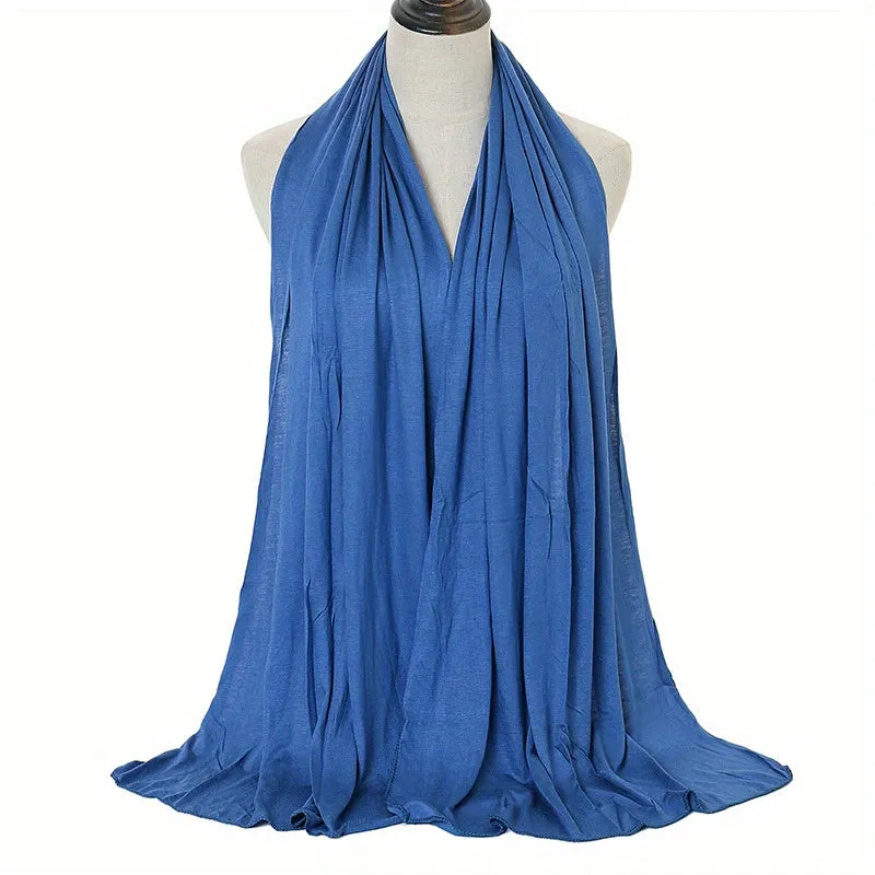 Elegant Warm Hijab Shawl - Versatile Windproof Maxi Scarf, Durable Yarn-Dyed Wrap for Stylish Comfort